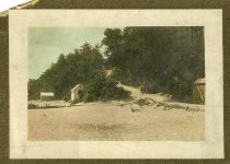 Road to beach showing pier